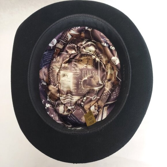 Bailey of Hollywood Derby Hat Sz Large 100% Wool Black Made in USA Vintage Lined - Picture 10 of 16